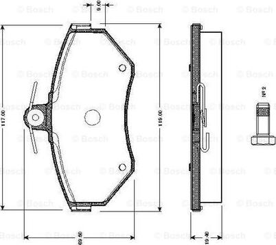 BOSCH 0 986 TB2 311 - Zestaw klocków hamulcowych, hamulce tarczowe