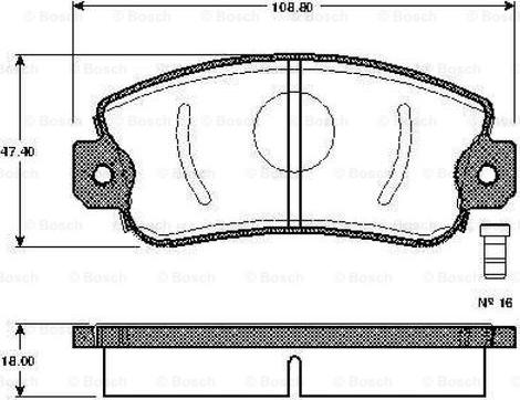 BOSCH 0 986 TB2 201 - Zestaw klocków hamulcowych, hamulce tarczowe