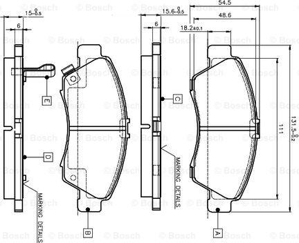 BOSCH 0 986 TB2 233 - Zestaw klocków hamulcowych, hamulce tarczowe