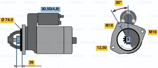 BOSCH 0 001 108 237 - Rozrusznik