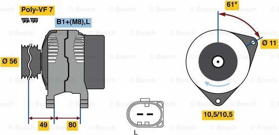 BOSCH 0 124 525 216 - Alternator