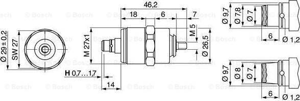 BOSCH 0 330 001 021 - Włącznik elektromagnetyczny, rozrusznik