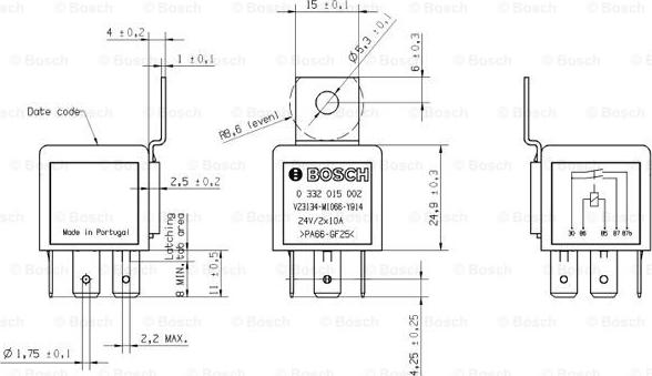 BOSCH 0 332 015 002 - Przekaźnik uniwersalny