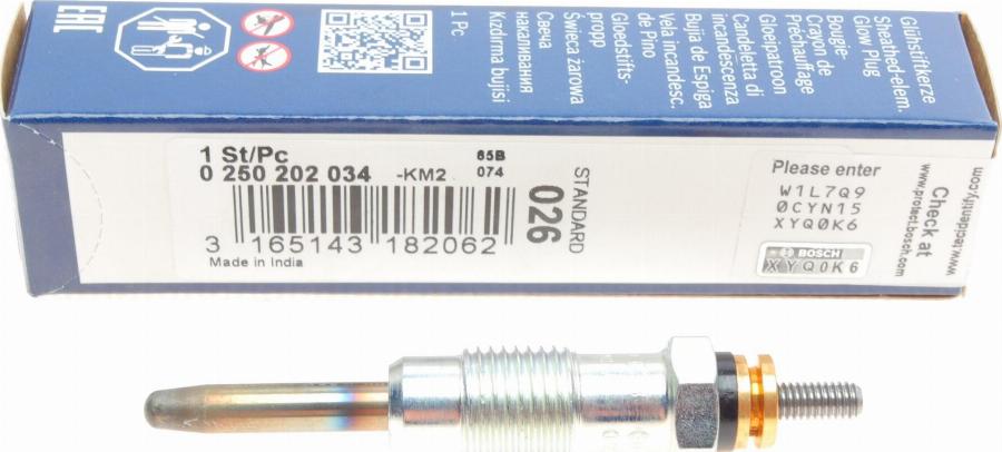 BOSCH 0 250 202 034 — Świeca żarowa