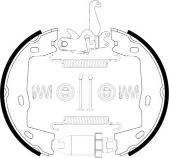 BOSCH 0 204 113 824 - ZESTAW SZCZĘK HAM. RĘCZ. OPEL ASTRA-CALIBRA-OMEGA-VECTRA 1.4-3.2 86-03 KPL.