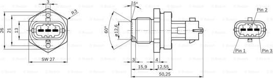 BOSCH 0 281 002 755 - Czujnik, ciśnienie paliwa