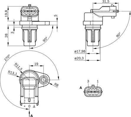 BOSCH 0 232 103 097 — Czujnik, pozycja wałka rozrządu