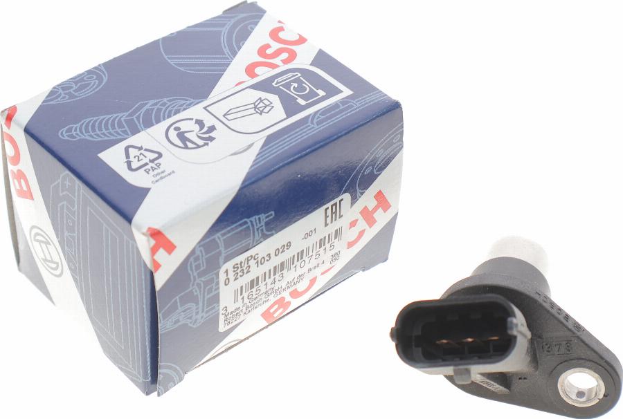 BOSCH 0 232 103 029 — Czujnik, pozycja wałka rozrządu