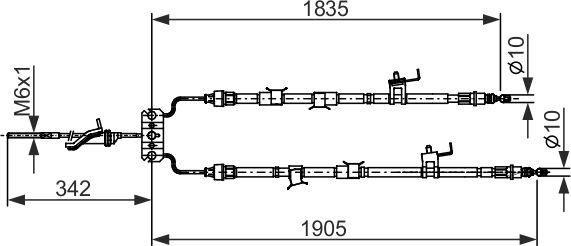 BOSCH 1 987 482 851 - LINKA HAM. RĘCZ. MAZDA T. 3 1.3-2.0 04-08 LE-PR KPL.