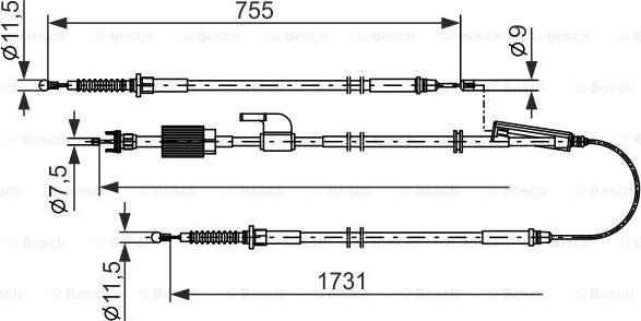 BOSCH 1 987 482 804 — Cięgło, hamulec postojowy