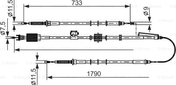 BOSCH 1 987 482 803 — Cięgło, hamulec postojowy