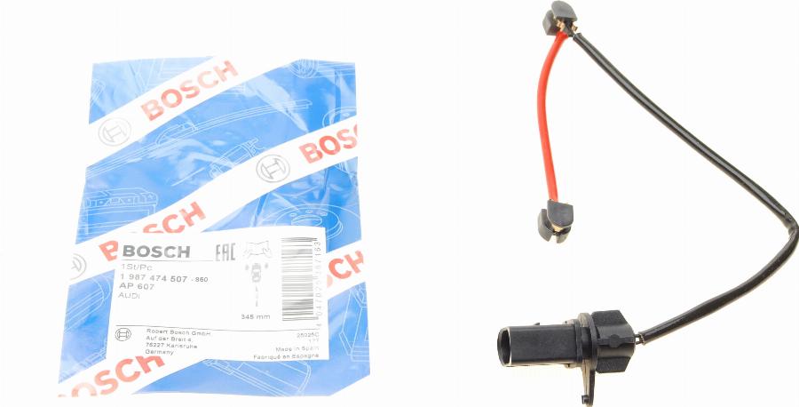 BOSCH 1 987 474 507 — Styk ostrzegawczy, zużycie okładzin hamulcowych