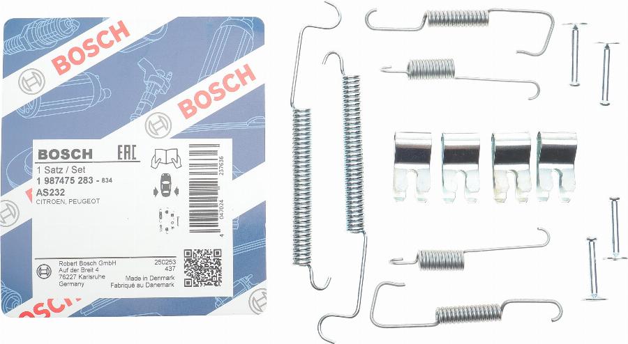BOSCH 1 987 475 283 — Zestaw dodatków, szczęki hamulcowe