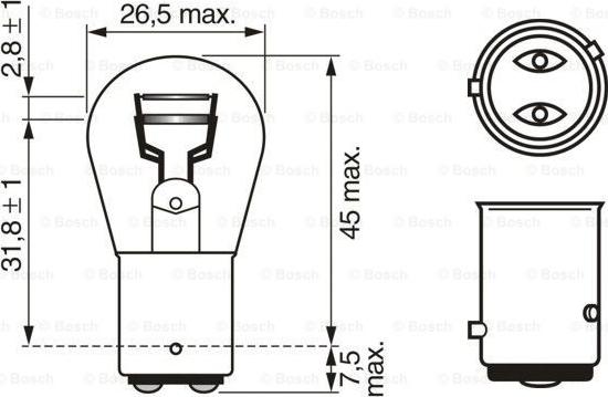 BOSCH 1 987 302 215 - ŻARÓWKA PURE LIGHT P21-4W 12V 21-4W KARTONIK - 10SZT.