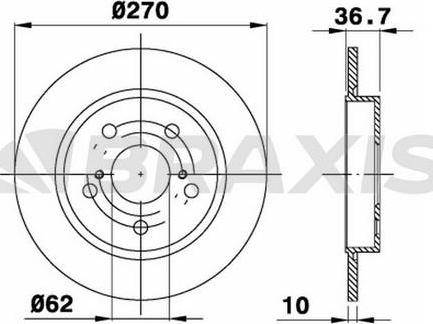 Blue Print ADT343266 - TARCZA HAM. TOYOTA T. AURIS-COROLLA 1.33-1.8-1.4-2.2 D 07-
