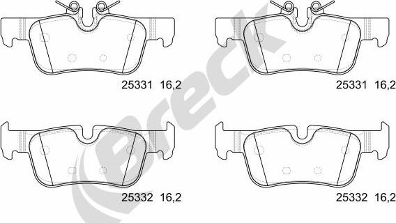 Breck 25331 00 651 00 — Zestaw klocków hamulcowych, hamulce tarczowe