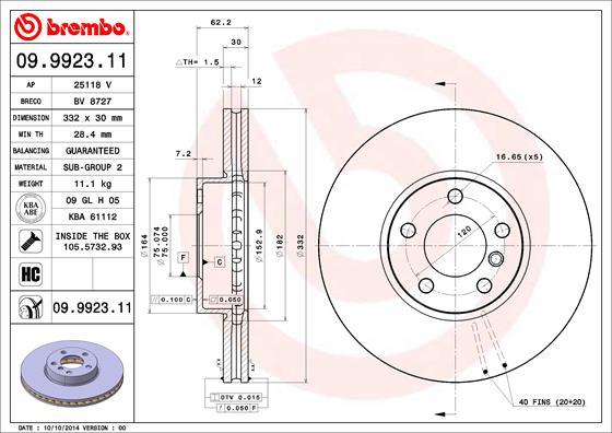 Brembo 09.9923.11 — Tarcza hamulcowa