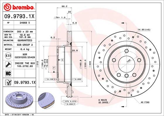 Brembo 09.9793.1X - Tarcze hamulcowe