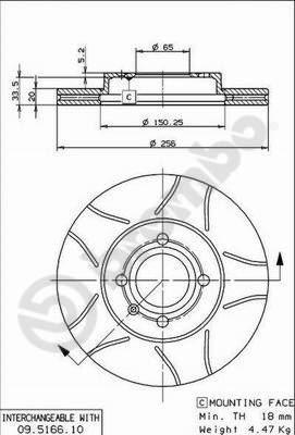 Brembo 09.5166.75 — Tarcza hamulcowa