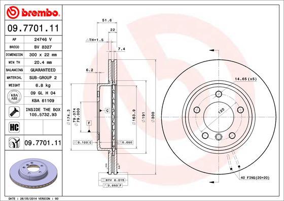 Brembo 09.7701.11 — Tarcza hamulcowa