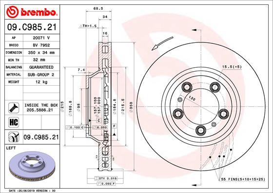 Brembo 09.C985.21 — Tarcza hamulcowa