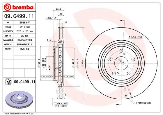 Brembo 09.C499.11 — Tarcza hamulcowa