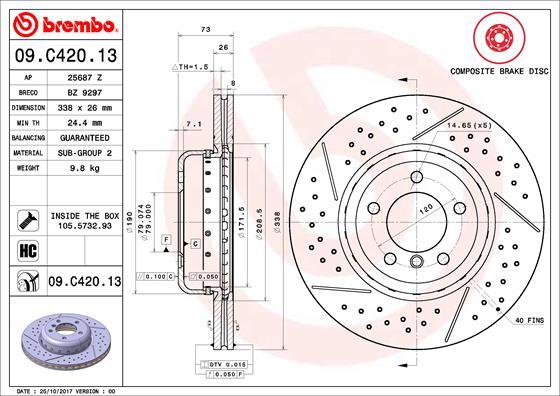 Brembo 09.C420.13 — Tarcza hamulcowa