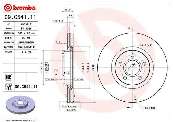 Brembo 09.C541.11 — Tarcza hamulcowa