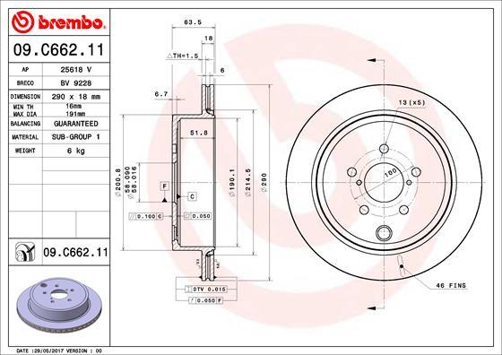 Brembo 09.C662.11 — Tarcza hamulcowa