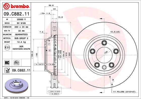 Brembo 09.C882.11 — Tarcza hamulcowa