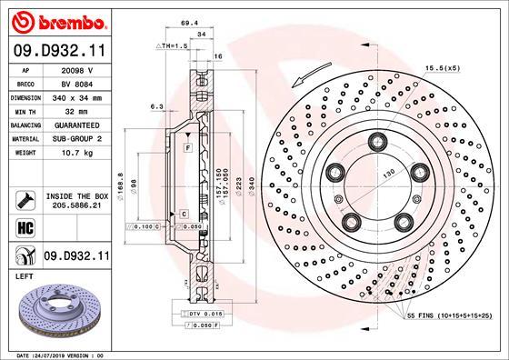 Brembo 09.D932.11 — Tarcza hamulcowa