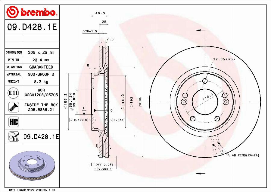 Brembo KT 08 014 - Zestaw hamulca tarczowego