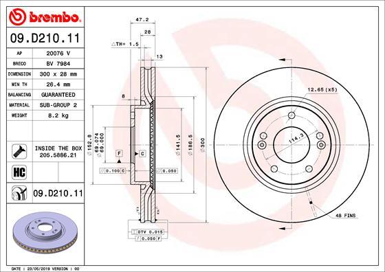 Brembo 09.D210.11 — Tarcza hamulcowa