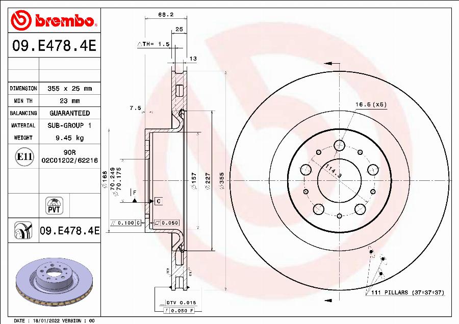 Brembo KT 08 003 - Zestaw hamulca tarczowego