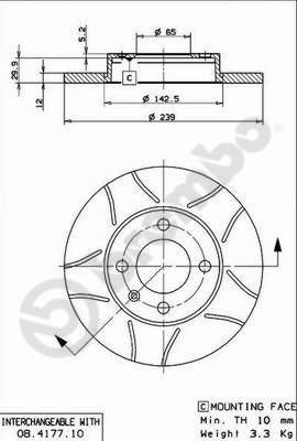 Brembo 08.4177.75 — Tarcza hamulcowa