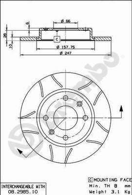 Brembo 08.2985.75 — Tarcza hamulcowa