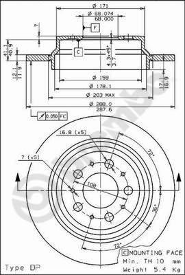 Brembo 08.7765.75 — Tarcza hamulcowa