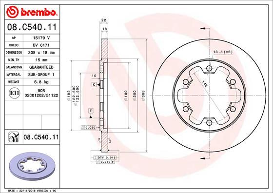 Brembo 08.C540.11 — Tarcza hamulcowa