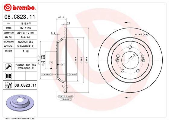 Brembo 08.C823.11 — Tarcza hamulcowa
