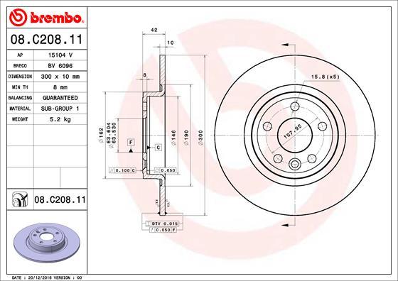 Brembo 08.C208.11 — Tarcza hamulcowa