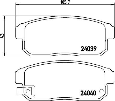 Brembo P 49 035 — Zestaw klocków hamulcowych, hamulce tarczowe
