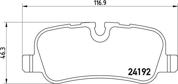 Brembo P 44 019 — Zestaw klocków hamulcowych, hamulce tarczowe