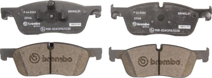 Brembo P 44 026X — Zestaw klocków hamulcowych, hamulce tarczowe