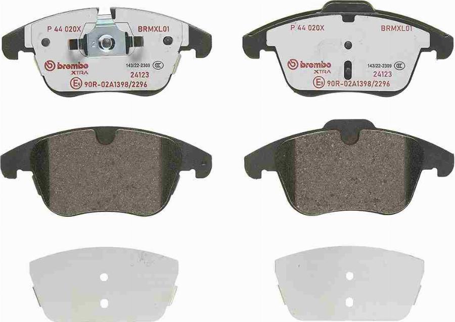 Brembo P 44 020X — Zestaw klocków hamulcowych, hamulce tarczowe