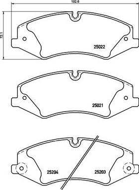 Brembo P 44 022 — Zestaw klocków hamulcowych, hamulce tarczowe