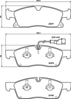 Brembo P 48 001 — Zestaw klocków hamulcowych, hamulce tarczowe