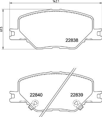Brembo P 59 096 — Zestaw klocków hamulcowych, hamulce tarczowe