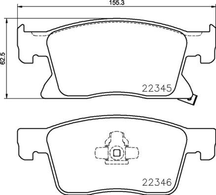 Brembo P 59 091 — Zestaw klocków hamulcowych, hamulce tarczowe