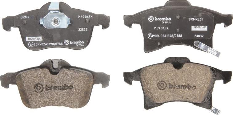 Brembo P 59 045X — Zestaw klocków hamulcowych, hamulce tarczowe