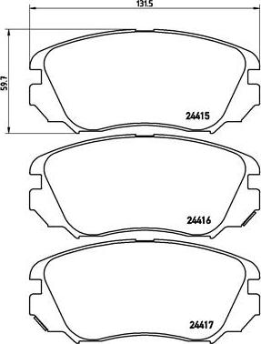 Brembo P 59 054 — Zestaw klocków hamulcowych, hamulce tarczowe
